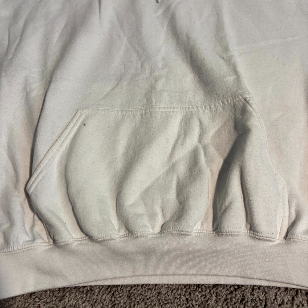 Gildan Heavy Blend Hoodie XL White Blank Pullover Sweatshirt Cotton Poly - Picture 2 of 9